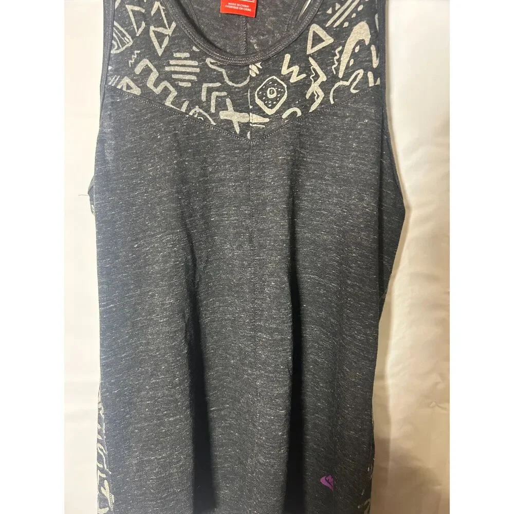 Nike Kids Large Heather Charcoal Gray Graphic Athletic Racerback Tank Top